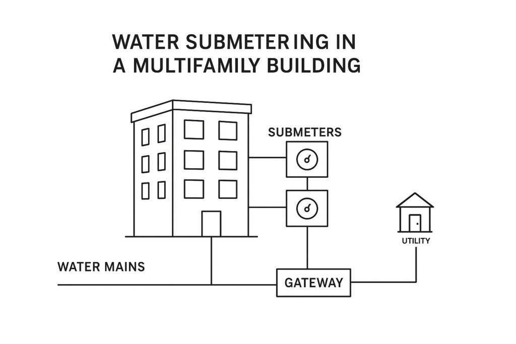Water submetering in a multifamily building