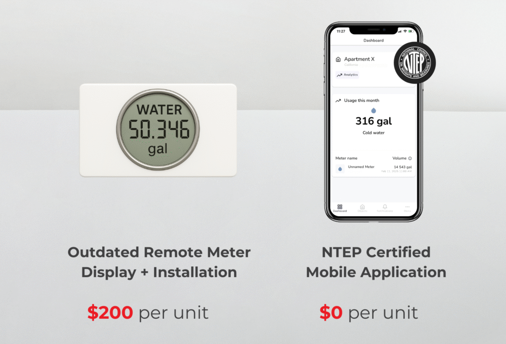 water meter display and mainlink residential mobile app
