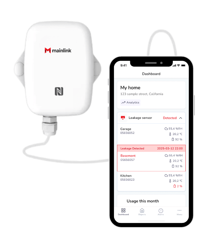 leakage sensor mainlink | mobile application